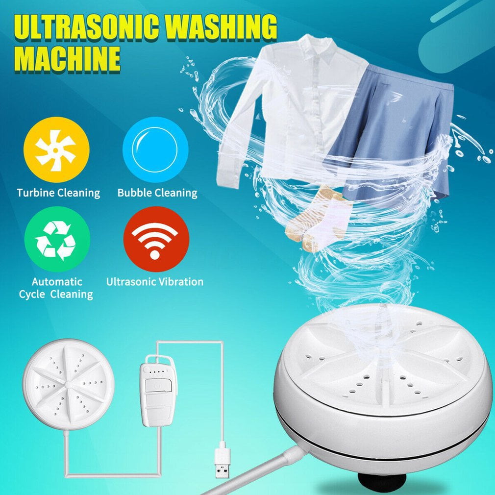 Portable Mini Washing Machine Turbo Strong Turbine Ultrasonic Clothes Washer 
