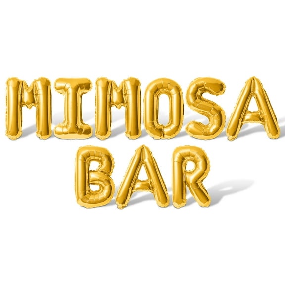 Letter Balloons - MIMOSA BAR 16" Inch Alphabet Letters Foil Mylar Balloon Bachelorette Party Banner (Gold)