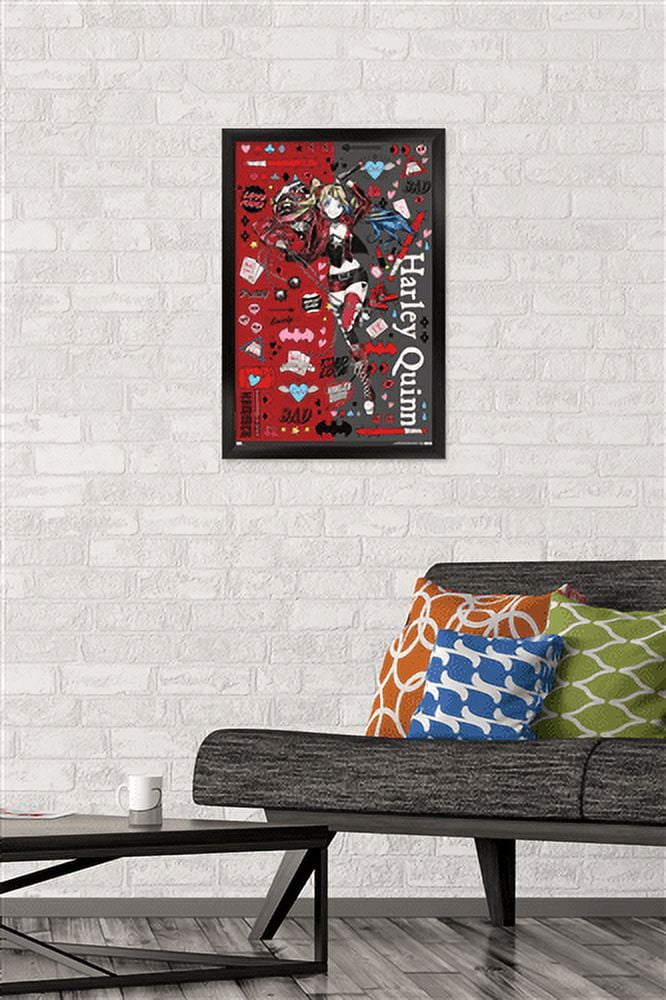 DC Comics - Harley Quinn Anime - Icons Wall Poster, 14.725" x 22.375", Framed