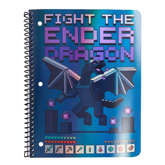 Minecraft 1-Subject Spiral Notebook, Wide Ruled, 80 Sheets, for Students