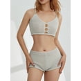 thumbnail image 6 of Biekopu Women’s Two Piece Summer Outfits, Sleeveless Hollow Out Knit Tank Tops and Shorts Set, 6 of 8