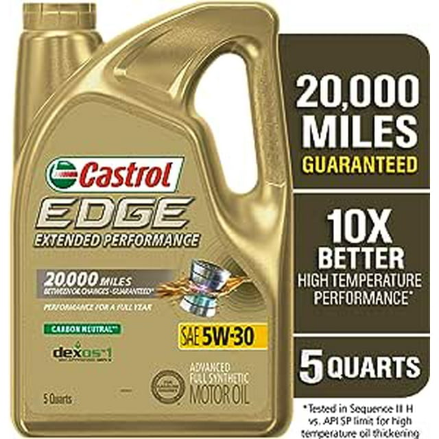 Castrol 1597B1 Edge Extended Performance 5W-30 Aceite de Motor sintético Completo, 5 Cuartos de galón