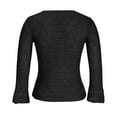 thumbnail image 6 of IROINNID Reduced Womens Sweater Knit V-Neck Pullover Sweater Solid Color Casual Cropped Long Sleeve Sweater Tops, 6 of 9