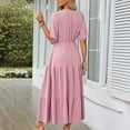 thumbnail image 5 of New Summer Plus Size Dresses for Women 2024 Fashion V-neck Short Sleeve Dress Short Sleeve V-neck Ankle-length Dress, 5 of 5