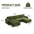thumbnail image 3 of QEZEOM Modern Sectional Sofa Couch, Oversized 5 Seat Sofa, U Shaped Sofa with Storage Ottoman, Upholstered Sectional Sofa for Home, Apartment, Office, Green, 3 of 8