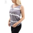 thumbnail image 5 of Gustave Summer Tie Dye Tank Tops for Women Sleeveless Button Up Shirts Blouse Casual Scoop Neck Henley T-Shirts Vest "Gray, 2XL", 5 of 9