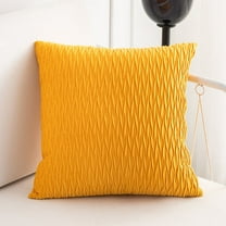 XmhyTop 45*45cm Yellow Velvet Throw Pillow, 1 Pc PP Cotton Filled Accent Pillow for Couch, Living Room & Bedroom, Elegant Home Decor
