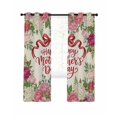 thumbnail image 7 of Mother's Day Blackout Curtains for Bedroom, Pink Flowers Spring Floral Farmhouse Botanical Thermal Insulated Kitchen Drapes with Grommets, Light Blocking Window Treatment, 2 Panels 42" x 63", 7 of 7