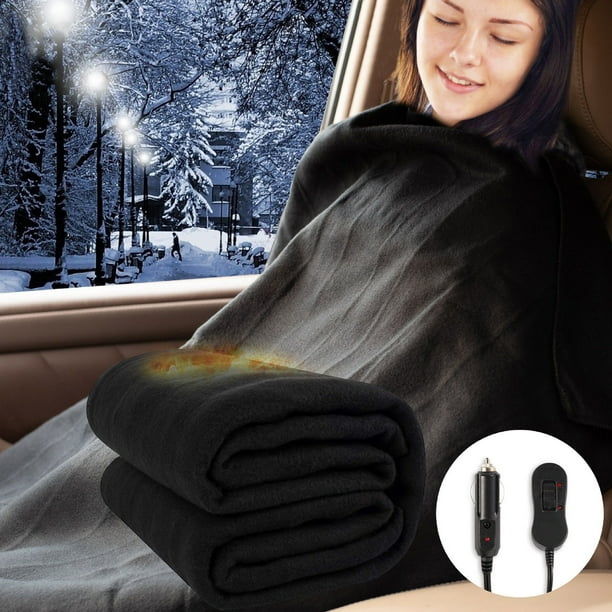 JWDX Blanket Soft Blanket Car Electric Blanket 12V Electric Heated Travel Blanket 3 Levels Of Adjustable Temperature Portable Electric Blanket for Cars for Cold Weather and Camping Use Black Walmart B...