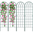 thumbnail image 2 of Slsy 4 Pack Metal Garden Trellis for Cllimbing Plants Outdoor, Flowers Tomato Cucumber Rose Vines Vegetable, Metal Coated Rustproof Garden Trellis for Patio, 60" x 16", 2 of 9