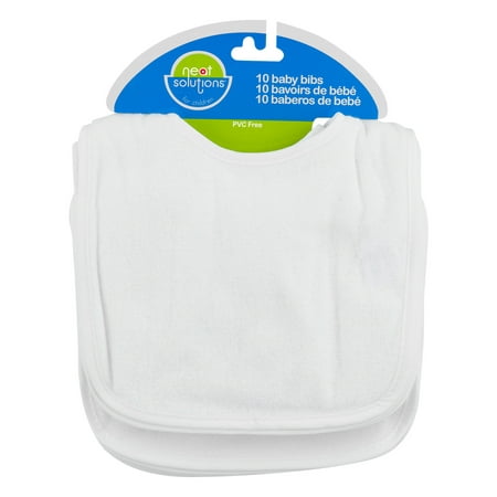 Neat Solutions Baby Bibs White - 10 CT10.0 OZ (Best Bibs For Weaning)