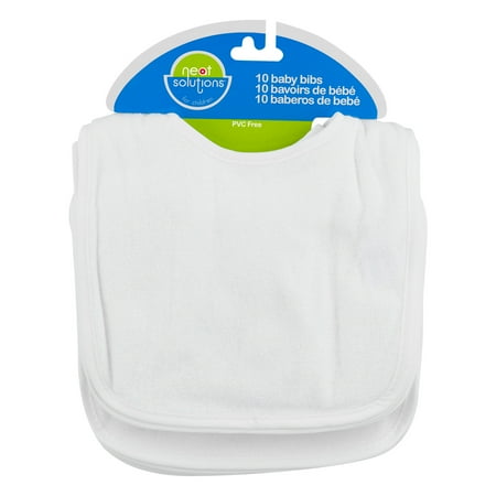 Neat Solutions Baby Bibs White - 10 CT10.0 OZ (Best Bibs For Toddlers)