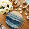 thumbnail image 2 of Round Placemats Abstract Art 15 inch Set of 2 Table Mats for Dining Table Beach Waves Heat Resistant Non-Slip Kitchen & Home Decorative Place Mat Set, 2 of 8