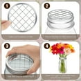 thumbnail image 6 of Toorise 18Pcs Mason Jar Frog Lid 2.75 inches Metal Flower Frog Lids Silvery Mason Grid Flower Organizer Mason Canning Jar Inserts Home for Regular Mouth Canning Jars Floral Vases, 6 of 11