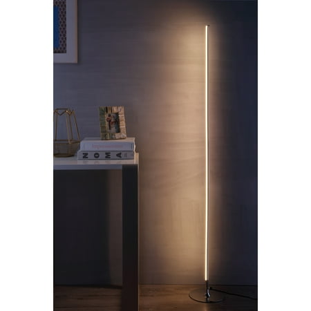59.5 Iris Led Integrated Floor Lamp Chrome (Grey) - Jonathan Y