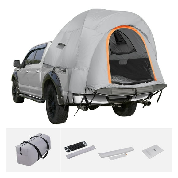 KFFKFF Pickup Truck Bed Shelter, 5.5'-6' with Rain Cover and Portable Sack, Water-Resistant PU2000mm Dual Layer Tent, Sufficient for 2-3 Individuals, Ideal for Outdoor Camping and Travel