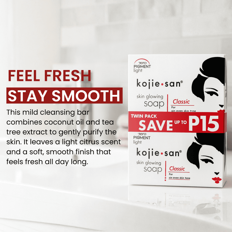★Kojiro商品★ Kojie San Kojic Acid Soap, Reduces Dark Spots, Unisex, 65g x 2