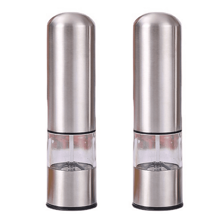 Rechargeable Electric Salt and Pepper Grinder Sets with Charging Base,  DERGUAM Stainless Steel Pepper Grinder with Rechargeable Batteries, Salt  Grinder with Adjustable Coarseness and LED Blue Light 