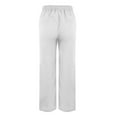 thumbnail image 4 of UAMVSH Wide Leg Pants for Women Trendy Cotton Linen Side Slit Lounge Pants with Pockets Basic Elastic Waist Drawstring Ankle Length Pants, 4 of 6