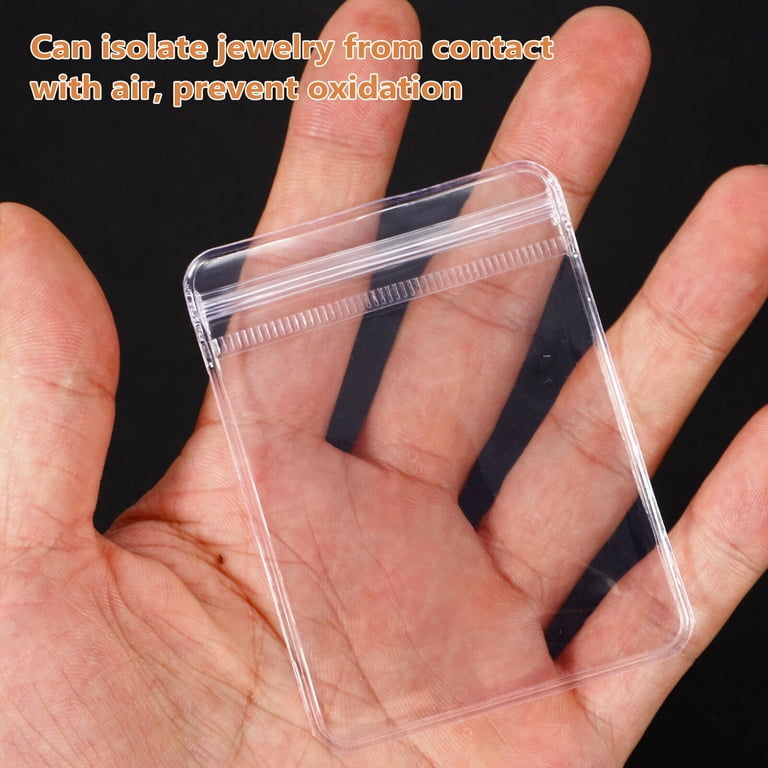 NUOLUX 100 Pcs Clear Jewelry Bags Transparent Anti-tarnish Jewelry Storage  Bags for Packaging Jewelry Rings Earrings 