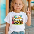 thumbnail image 2 of Little Back School Boys Graphic Tops Short Sleeve Tees Kids Soft Casual Shirt Trendy Printed Shirt Clothing Pink Size 6-7T, 2 of 5