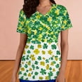 thumbnail image 4 of snilers St Patricks Day Scrubs for Women V Neck Irish Shamrock Print Scrub Tops Soft Nurse Uniform Shirts with Pockets S-5XL, 4 of 6