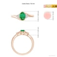 thumbnail image 4 of ANGARA Natural Oval Emerald Bypass Ring with Trio Diamond Accents in 14K Rose Gold for Women (Size-7x5mm) | May Birthstone, Birthday, Anniversary, Jewelry Gift for Women | Natural Emerald Ring, 4 of 8