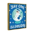 thumbnail image 3 of Stay Cool This Holiday Musician Snowman Holiday Graphic Art Metallic Gold Framed Art Print Wall Art, 3 of 6