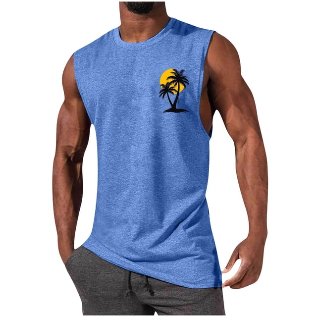 Pullover de Moda Casual para Hombres Cuello Redondo sin Mangas Suelto Primavera Y Verano