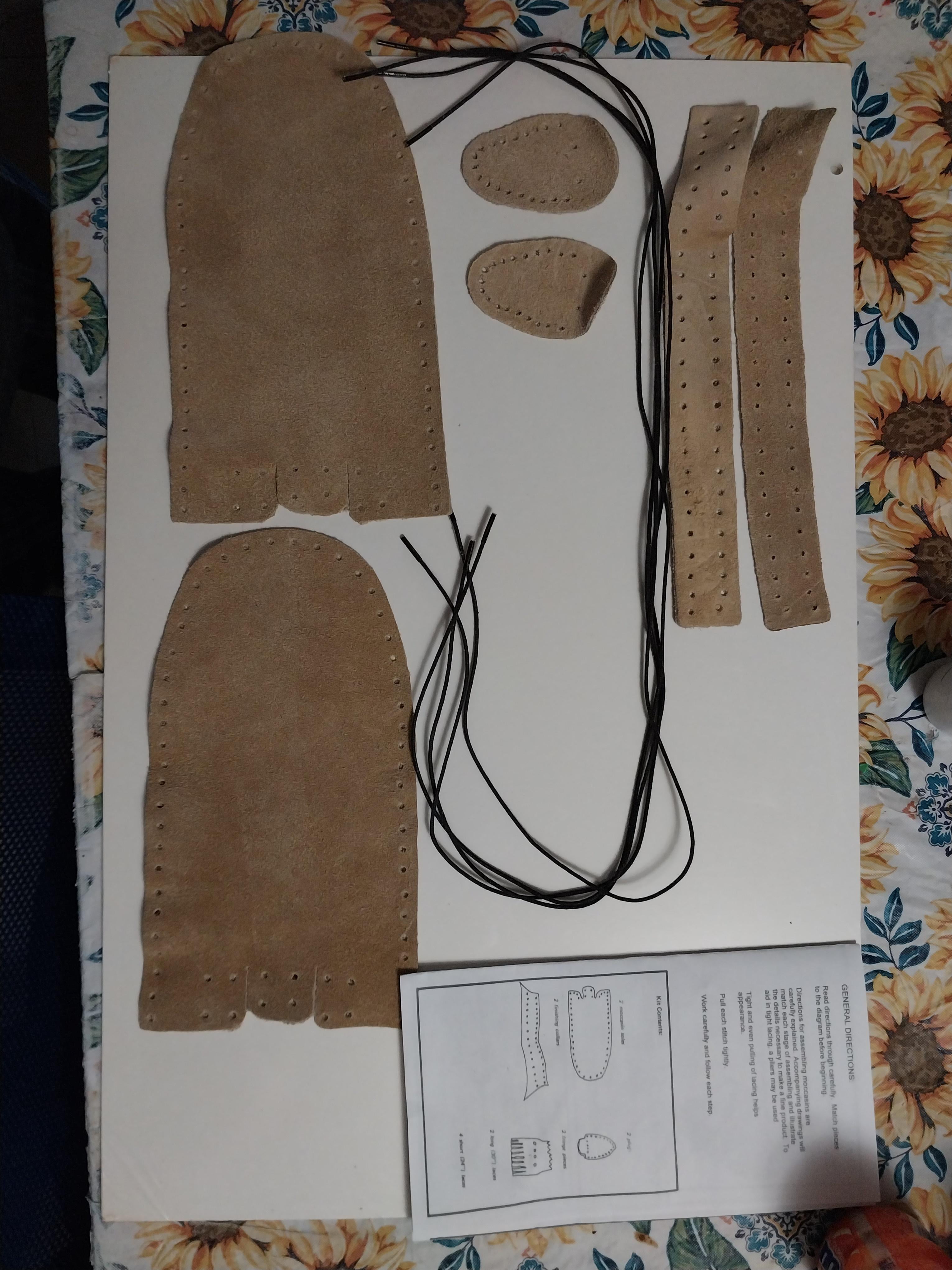 Make Your Own Moccasins - DIY Leather Moccasin Craft Project - Handmade Moccasins Kit - Miscellaneous Brown or Tan Colors