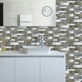 thumbnail image 3 of DEWOO Peel and Stick on Self Adhesive Backsplash Wall Marble Tiles Stickers 3D for Kitchen Bathroom,Gray Brown (10-Sheet, 12"×12"), 3 of 13