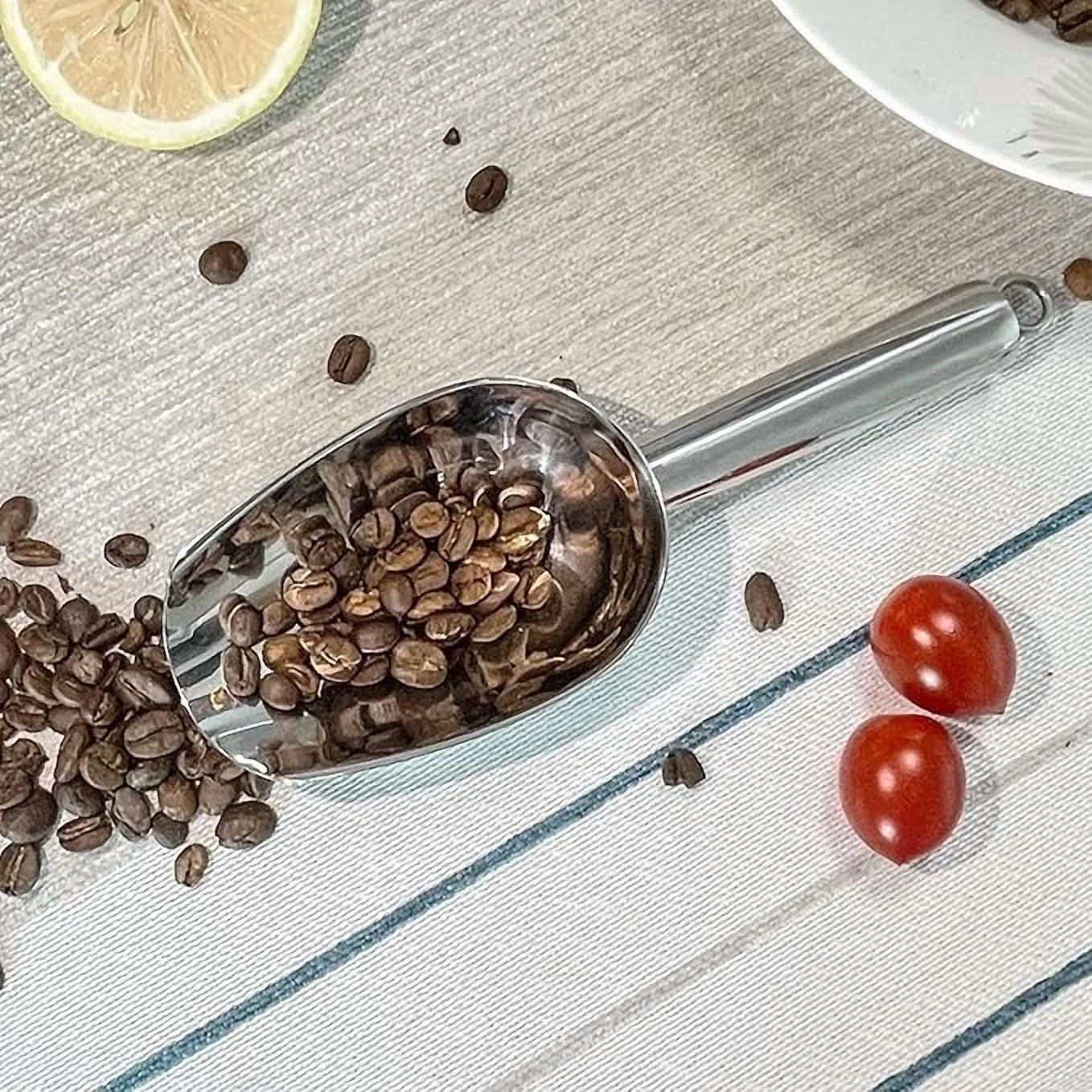 CIRCLE- Metal Ice Scoop, Kitchen Ice Scooper, Stainless Steel, 3 Oz, Silver