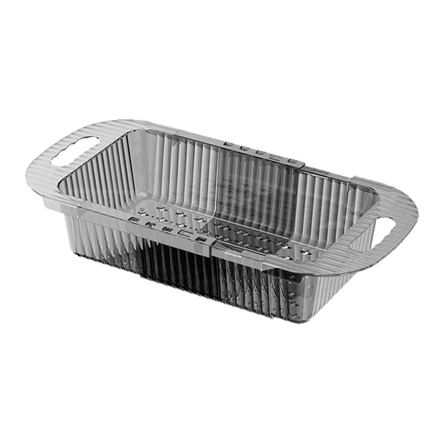 Toystoory Coladores y coladores plegables Tamaño ajustable telescópico multiusos y fácil de limpiar Organizadores de utensilios de cocina Negro transparente