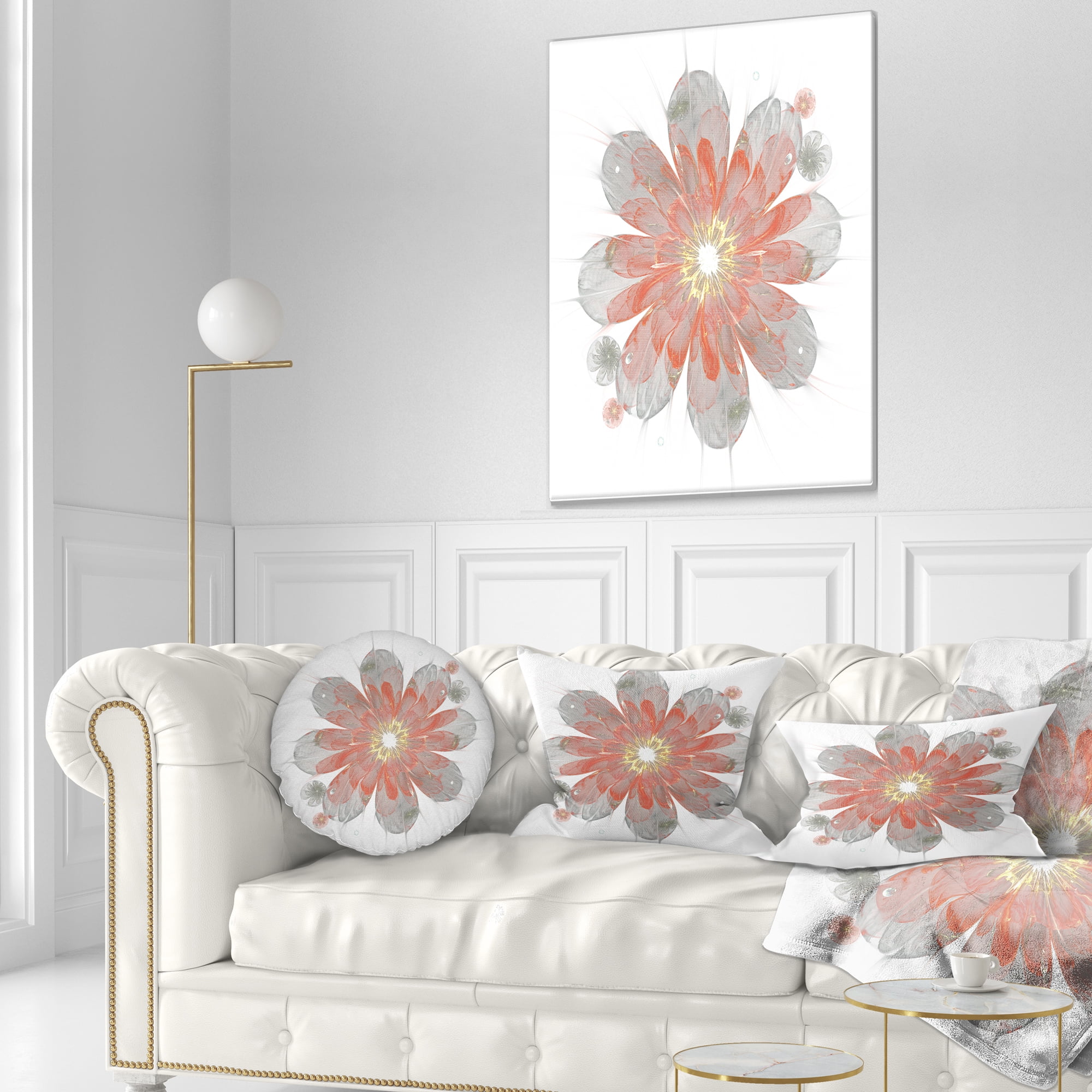 Designart 12" x 20" Red Polyester Throw Pillow