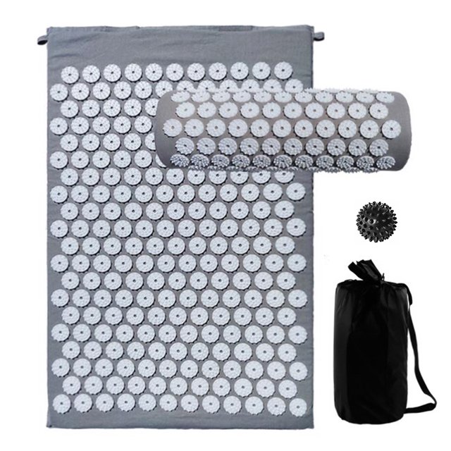 Acupressure Mat and Pillow Set with Spiky Massage Ball and