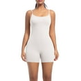 thumbnail image 1 of Body deportivo informal de color liso para mujer, ajustado, con tirantes, para yoga, danza, running y fitness., 1 of 5