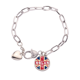 thumbnail image 1 of Reino Unido Inglaterra la bandera de la Union Jack marca ilustración patron Pulsera de cadena de corazón joyería encanto moda, 1 of 3