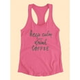thumbnail image 3 of Keep Calm, Drink Coffee Racerback Tank Women -Image by Shutterstock, Female x-Small, 3 of 4