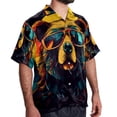 thumbnail image 2 of Vintage Bear Men's Short Sleeve Beach Shirts, Casual Printed Button Down Summer Shirts for Men and Women, 2 of 6
