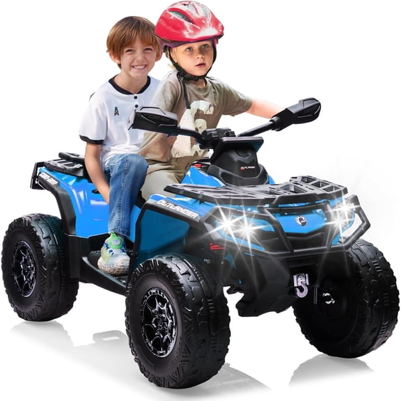 EastVita 2 Seater Ride On Car,24V Licensed Can-Am Electric ATV Car for Kids, 4 Wheeler Electric Toy Car with Bluetooth,Led,Leather Seaters,5 Mph Max Speed