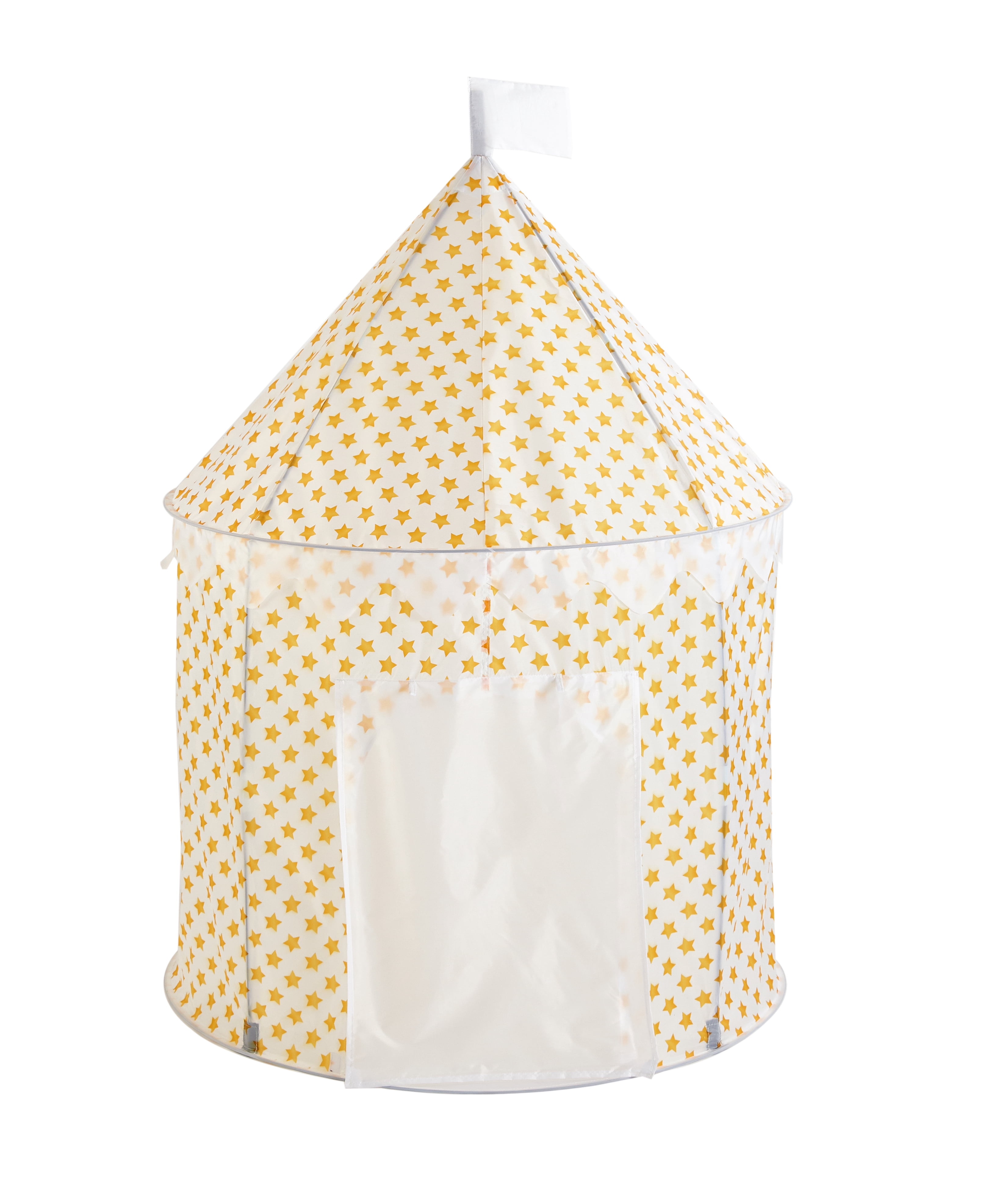 Mainstays Circular Kids Multiple Patterns Polyester Play Tent, Beige and Yellow