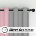 thumbnail image 4 of Lfeey Gray and Pink Room Darkening Curtains Blackout Curtains for Girls Bedrooms, Grommet, 52x63 inches, 2 Panels, 4 of 6