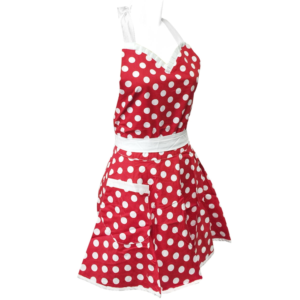 Wrapables® Adjustable Flirty Hostess Apron, Red Polka Dots