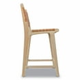 thumbnail image 3 of Poly and  Bark Banda 25 in. Teak & Leather Counter Height Stool - Fauve Tan, 3 of 9