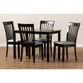 thumbnail image 4 of Baxton Studio Minette Modern and Contemporary Gray Fabric Upholstered Espresso Brown Finished Wood 5-Piece Dining Set, 4 of 5