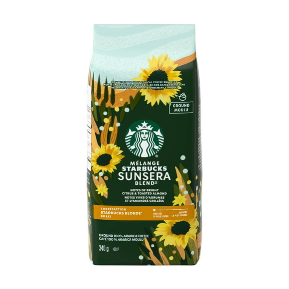 Starbucks SUNSERA BLEND, Blonde Roast Ground Coffee, Smooth Blend Arabica Coffee, 340g