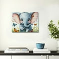 thumbnail image 5 of ZFLMY Elephant Butterflies Grass Print On Canvas Wall Decor for Bathroom, Ready To Hang Home Art Decor 20x16in, 5 of 6