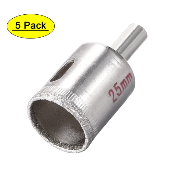 Uxcell Diamond Glass Hole Saw Core Drill Bits Nickel Plated 5 Pack 25mm