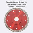 thumbnail image 2 of ALL-CARB 7 Inch Super Thin Dry Wet Diamond Porcelain Saw Blades with X Teeth Turbo Mesh Rim Super Thin Diamond Tile Blade for Cutting Marble, Granite, Brick and Concrete, 2 of 6