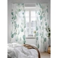 thumbnail image 3 of Watercolor Plant Sheer Curtains 2 Panels Set Green Eucalyptus Leaf Farm Lihgt Filtering Rod Pocket Voile Drape, Semi Sheer Window Curtains for Bedroom Living Room, 52"x96", 3 of 5